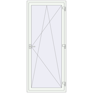 Balcony doors 900x2100 mm KORSA BASE (Euro-Design 60) BALKON DOOR RAL 9016 Traffic white two-sided. View from inside Buy Balcony doors 900x2100 mm KORSA BASE (Euro-Design 60) BALKON DOOR RAL 9016 Traffic white two-sided