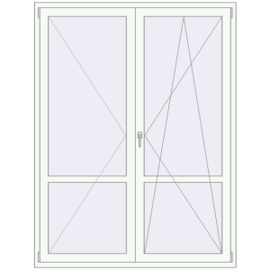 Buy Balcony doors 1600x2100 mm KORSA ENERGY-SAVING (SYNEGO MD) BALKON DOOR RAL 9016 Traffic white two-sided