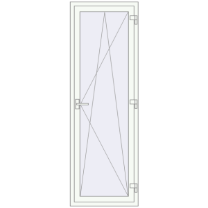 Buy Balcony doors 700x2100 mm KORSA STANDARD (Euro 70) BALKON DOOR RAL 9016 Traffic white two-sided
