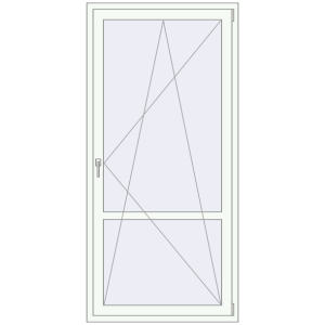 Buy Balcony doors 1000x2100 mm KORSA STANDARD (Euro 70) BALKON DOOR RAL 9016 Traffic white two-sided