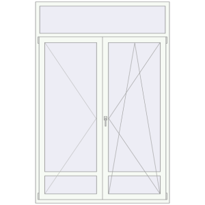 Buy Balcony doors 1600x2400 mm KORSA STANDARD (Euro 70) BALKON DOOR RAL 9016 Traffic white two-sided