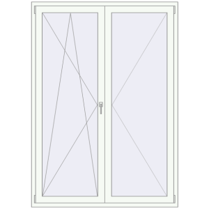 Balcony doors 1500x2100 mm KORSA STANDARD (Euro 70) BALKON DOOR RAL 9016 Traffic white two-sided. View from inside Buy Balcony doors 1500x2100 mm KORSA STANDARD (Euro 70) BALKON DOOR RAL 9016 Traffic white two-sided