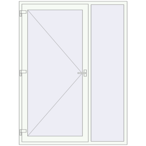 Buy Entrance doors 1650x2185 mm DOOR KORSA BASE REHAU EURO 60 RAL 9016 Traffic white two-sided