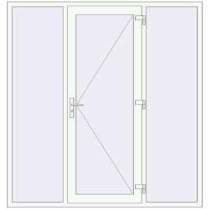 Buy Entrance doors 2000x2100 mm DOOR KORSA ENERGY-SAVING REHAU SYNEGO RAL 9016 Traffic white two-sided