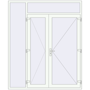 Buy Entrance doors 2000x2400 mm DOOR KORSA OPTIMUM REHAU BRILLANT RAL 9016 Traffic white two-sided