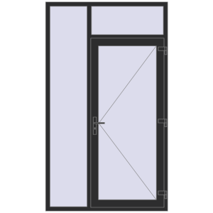 Buy Entrance doors 1400x2400 mm DOOR KORSA OPTIMUM REHAU BRILLANT BLACK_STRUCTURAL two-sided