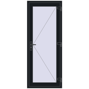 Buy Entrance doors 800x2000 mm DOOR KORSA BASE REHAU EURO 60 BLACK_COOL_110L-2 two-sided