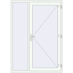 Buy Entrance doors 1500x2100 mm DOOR KORSA ENERGY-SAVING REHAU SYNEGO RAL 9016 Traffic white two-sided