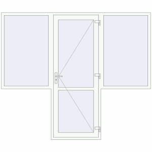 Entrance doors 2700x2300 mm DOOR KORSA ENERGY-SAVING REHAU SYNEGO RAL 9016 Traffic white two-sided. View from inside Buy Entrance doors 2700x2300 mm DOOR KORSA ENERGY-SAVING REHAU SYNEGO RAL 9016 Traffic white two-sided