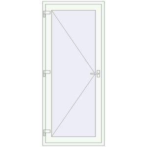 Buy Entrance doors 880x2080 mm DOOR KORSA BASE REHAU EURO 60 RAL 9016 Traffic white two-sided