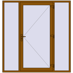 Buy Entrance doors 2000x2100 mm DOOR KORSA BASE REHAU EURO 60 GOLDEN OAK two-sided