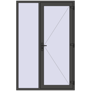 Entrance doors 1500x2300 mm DOOR KORSA ENERGY-SAVING REHAU SYNEGO BASALT_GREY two-sided. View from inside Buy Entrance doors 1500x2300 mm DOOR KORSA ENERGY-SAVING REHAU SYNEGO BASALT_GREY two-sided