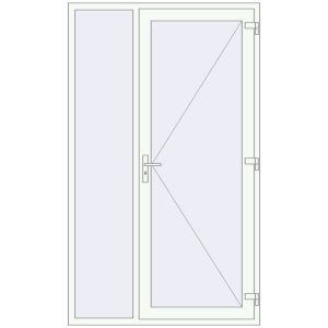 Entrance doors 1400x2350 mm DOOR KORSA ENERGY-SAVING REHAU SYNEGO RAL 9016 Traffic white two-sided. View from inside Buy Entrance doors 1400x2350 mm DOOR KORSA ENERGY-SAVING REHAU SYNEGO RAL 9016 Traffic white two-sided