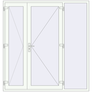 Buy Entrance doors 2000x2100 mm DOOR KORSA OPTIMUM REHAU BRILLANT RAL 9016 Traffic white two-sided