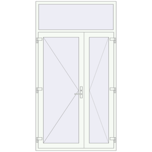 Buy Entrance doors 1400x2600 mm DOOR KORSA OPTIMUM REHAU BRILLANT RAL 9016 Traffic white two-sided