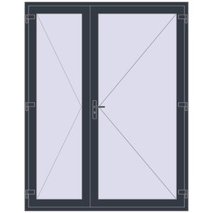 Entrance doors 1800x2300 mm DOOR KORSA ENERGY-SAVING REHAU SYNEGO ANTHRACITE_GREY_STRUKTURAL two-sided. View from outside Buy Entrance doors 1800x2300 mm DOOR KORSA ENERGY-SAVING REHAU SYNEGO ANTHRACITE_GREY_STRUKTURAL two-sided