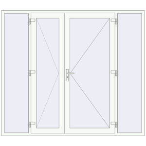 Buy Entrance doors 2400x2100 mm DOOR KORSA OPTIMUM REHAU BRILLANT RAL 9016 Traffic white two-sided