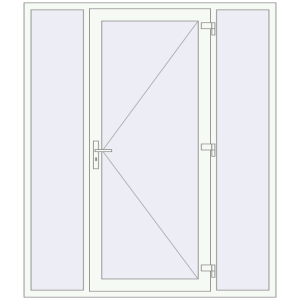 Buy Entrance doors 1800x2100 mm DOOR KORSA OPTIMUM REHAU BRILLANT RAL 9016 Traffic white two-sided