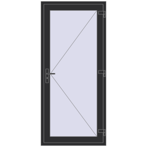 Entrance doors 900x2100 mm DOOR KORSA ENERGY-SAVING REHAU SYNEGO ANTHRACITE_GREY_GLATT two-sided. View from outside Buy Entrance doors 900x2100 mm DOOR KORSA ENERGY-SAVING REHAU SYNEGO ANTHRACITE_GREY_GLATT two-sided