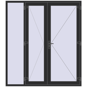 Buy Entrance doors 2000x2255 mm DOOR KORSA BASE REHAU EURO 60 BLACK_STRUCTURAL two-sided