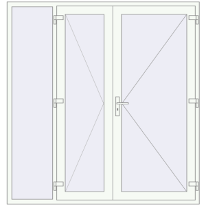 Buy Entrance doors 2000x2100 mm DOOR KORSA ENERGY-SAVING REHAU SYNEGO RAL 9016 Traffic white two-sided