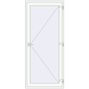 Buy Entrance doors 1040x2360 mm DOOR KORSA ENERGY-SAVING REHAU SYNEGO RAL 9016 Traffic white two-sided