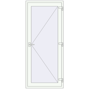 Entrance doors 900x2100 mm DOOR KORSA BASE REHAU EURO 60 RAL 9016 Traffic white two-sided. View from inside Buy Entrance doors 900x2100 mm DOOR KORSA BASE REHAU EURO 60 RAL 9016 Traffic white two-sided