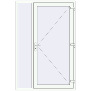 Entrance doors 1400x2100 mm DOOR KORSA ENERGY-SAVING REHAU SYNEGO RAL 9016 Traffic white two-sided. View from inside Buy Entrance doors 1400x2100 mm DOOR KORSA ENERGY-SAVING REHAU SYNEGO RAL 9016 Traffic white two-sided
