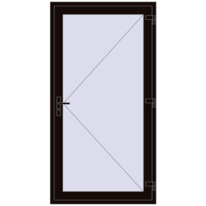 Buy Entrance doors 1100x2100 mm DOOR KORSA BASE REHAU EURO 60 BLACK_BROWN two-sided