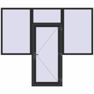 Buy Entrance doors 2700x2300 mm DOOR KORSA BASE REHAU EURO 60 BLACK_STRUCTURAL two-sided