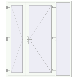 Buy Entrance doors 1800x2100 mm DOOR KORSA ENERGY-SAVING REHAU SYNEGO RAL 9016 Traffic white two-sided