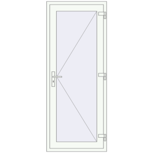 Buy Entrance doors 800x2000 mm DOOR KORSA BASE REHAU EURO 60 RAL 9016 Traffic white two-sided