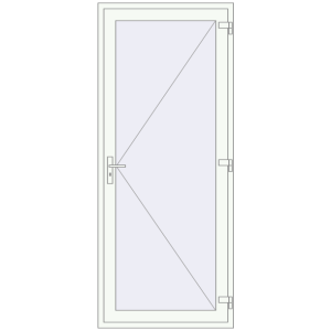 Buy Entrance doors 1030x2360 mm DOOR KORSA ENERGY-SAVING REHAU SYNEGO RAL 9016 Traffic white two-sided