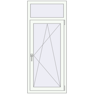 Buy Tilt-and-Turn 650x1530 mm KORSA BASE (Euro-Design 60) RAL 9016 Traffic white two-sided