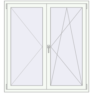 Buy Tilt-and-Turn 1300x1390 mm KORSA ENERGY-SAVING (SYNEGO MD) RAL 9016 Traffic white two-sided