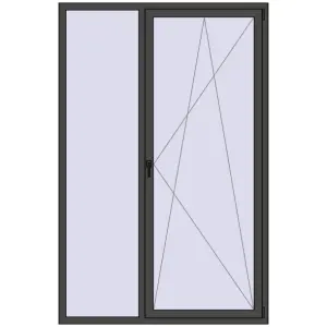 Buy Tilt-and-Turn 1500x2300 mm KORSA STANDARD (Euro 70) BASALT_GREY two-sided