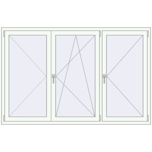 Buy Tilt-and-Turn 1990x1290 mm KORSA ENERGY-SAVING (SYNEGO MD) RAL 9016 Traffic white two-sided