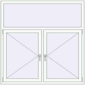 Buy Tilt-and-Turn 1500x1500 mm KORSA BASE (Euro-Design 60) RAL 9016 Traffic white two-sided