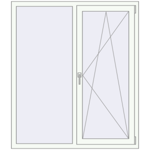 Buy Tilt-and-Turn 1300x1500 mm KORSA STANDARD (Euro 70) RAL 9016 Traffic white two-sided