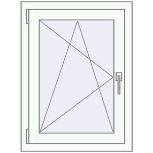 Buy Tilt-and-Turn 600x800 mm KORSA BASE (Euro-Design 60) RAL 9016 Traffic white two-sided