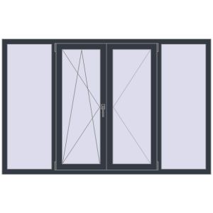 Buy Tilt-and-Turn 2000x1295 mm KORSA BRILLANT ANTHRACITE_GREY_STRUKTURAL two-sided