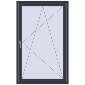 Buy Tilt-and-Turn 1000x1600 mm KORSA BASE (Euro-Design 60) ANTHRACITE_GREY_STRUKTURAL two-sided