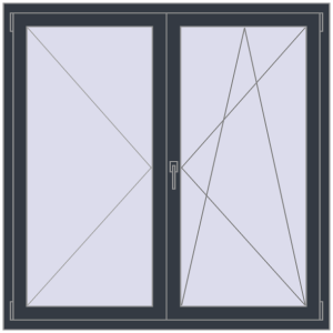 Buy Tilt-and-Turn 1400x1400 mm KORSA BRILLANT ANTHRACITE_GREY_STRUKTURAL two-sided