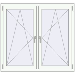 Buy Tilt-and-Turn 1300x1200 mm KORSA BRILLANT RAL 9016 Traffic white two-sided