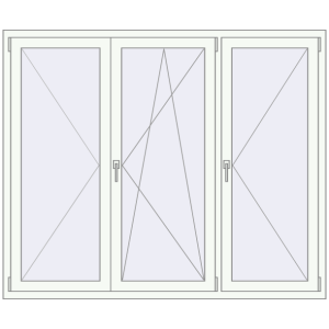 Tilt-and-Turn 1800x1500 mm KORSA ENERGY-SAVING (SYNEGO MD) RAL 9016 Traffic white two-sided. View from inside Buy Tilt-and-Turn 1800x1500 mm KORSA ENERGY-SAVING (SYNEGO MD) RAL 9016 Traffic white two-sided