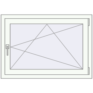Tilt-and-Turn 980x660 mm KORSA STANDARD (Euro 70) RAL 9016 Traffic white two-sided. View from inside Buy Tilt-and-Turn 980x660 mm KORSA STANDARD (Euro 70) RAL 9016 Traffic white two-sided