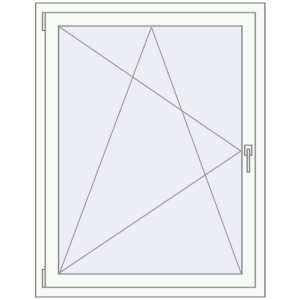 Tilt-and-Turn 1015x1330 mm KORSA ENERGY-SAVING (SYNEGO MD) RAL 9016 Traffic white two-sided. View from inside Buy Tilt-and-Turn 1015x1330 mm KORSA ENERGY-SAVING (SYNEGO MD) RAL 9016 Traffic white two-sided