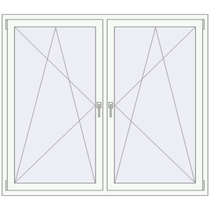 Buy Tilt-and-Turn 1680x1450 mm KORSA BASE (Euro-Design 60) RAL 9016 Traffic white two-sided