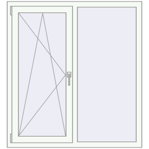 Tilt-and-Turn 1200x1300 mm KORSA ENERGY-SAVING (SYNEGO MD) RAL 9016 Traffic white two-sided. View from inside Buy Tilt-and-Turn 1200x1300 mm KORSA ENERGY-SAVING (SYNEGO MD) RAL 9016 Traffic white two-sided