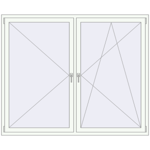 Buy Tilt-and-Turn 2000x1600 mm KORSA ENERGY-SAVING (SYNEGO MD) RAL 9016 Traffic white two-sided